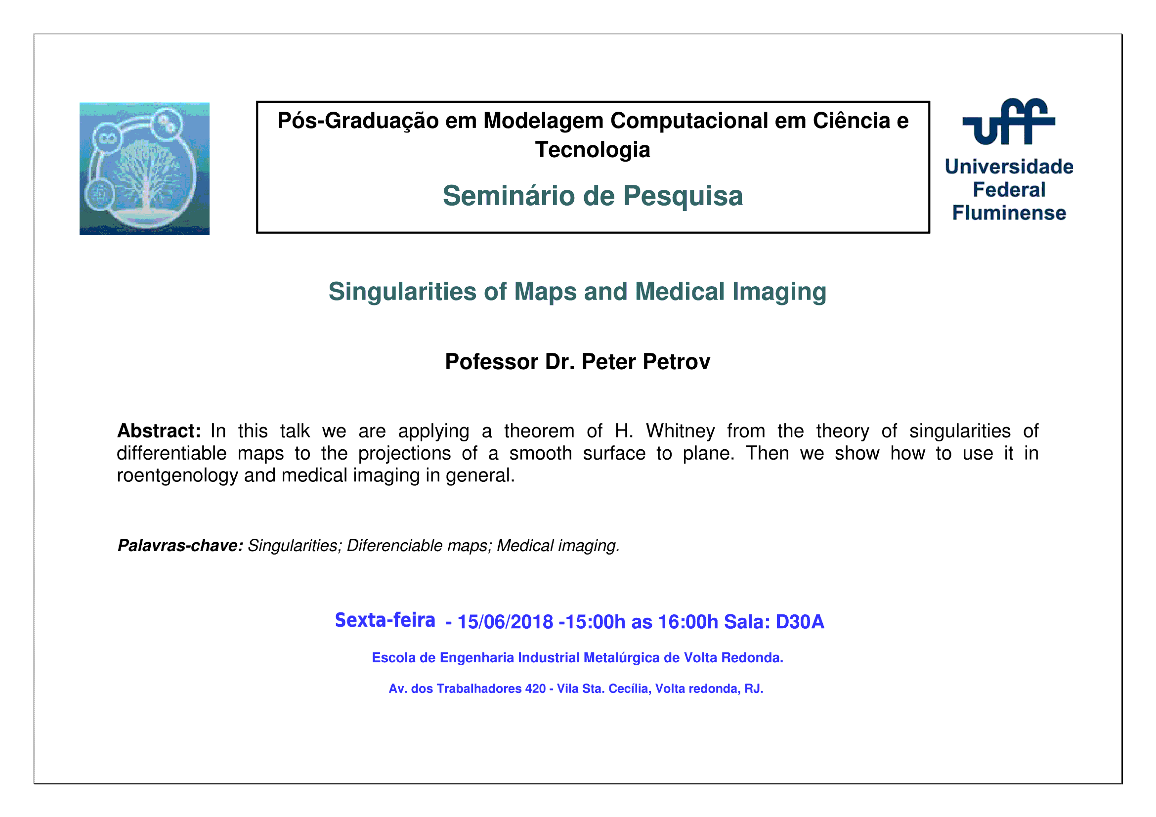 Singularities of Maps and Medical Imaging.